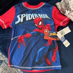 Spider-Man Little Boys Rash Guard & Swim Trunks Swimsuit, 2 Piece Set